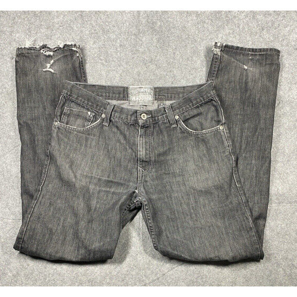 Stussy Jeans Mens Size 32 Charcoal Black Distressed Straight Vintage